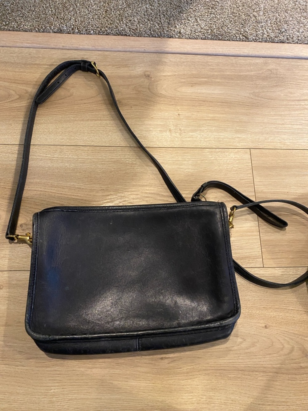 Coach Vintage Leather Crossbody Bag with Gold Hardware